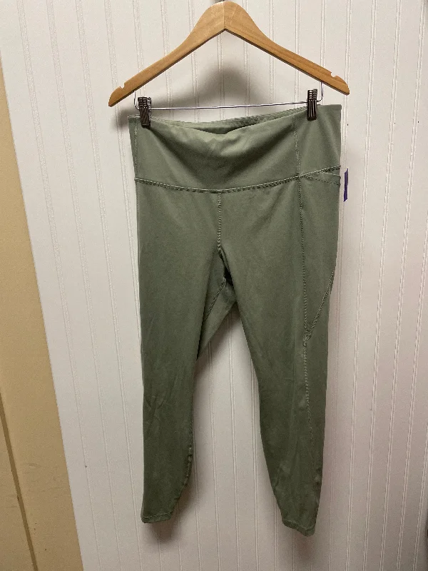 Timeless Comfort Green Athletic Leggings All In Motion, Size 1x