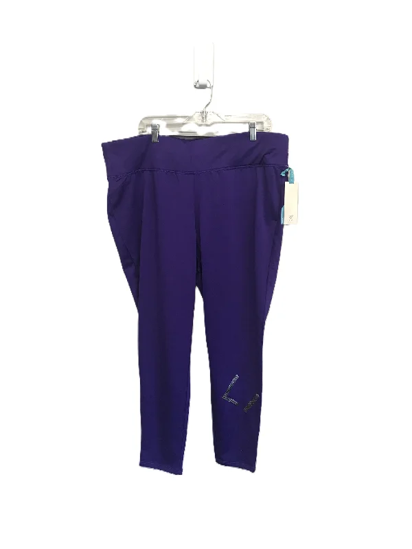 Lace Design Purple Athletic Leggings By Livi Active, Size: Xxxl