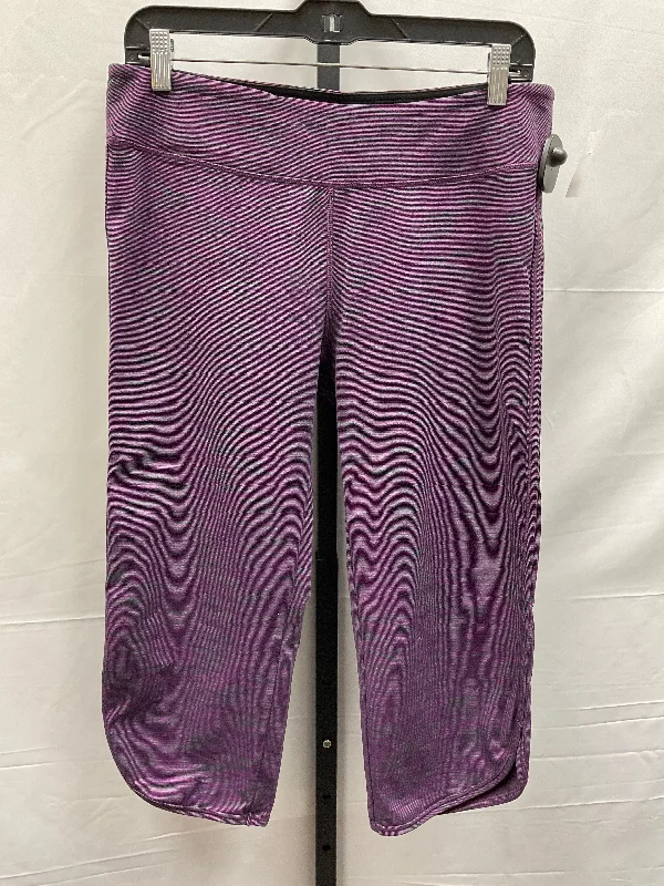 Personalized Design Purple Athletic Leggings Capris Tuff Athletics, Size L