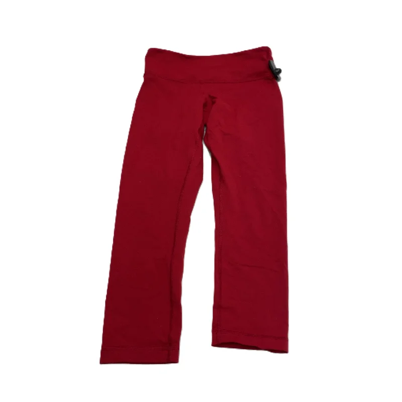 Exquisite Tailoring Red  Athletic Leggings Capris By Lululemon  Size: S