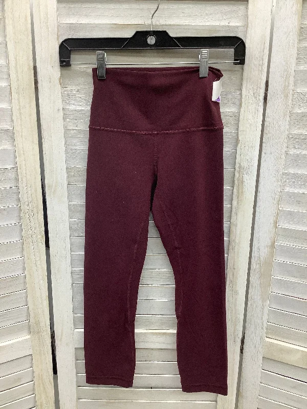 British Style Red Athletic Leggings Lululemon, Size 4