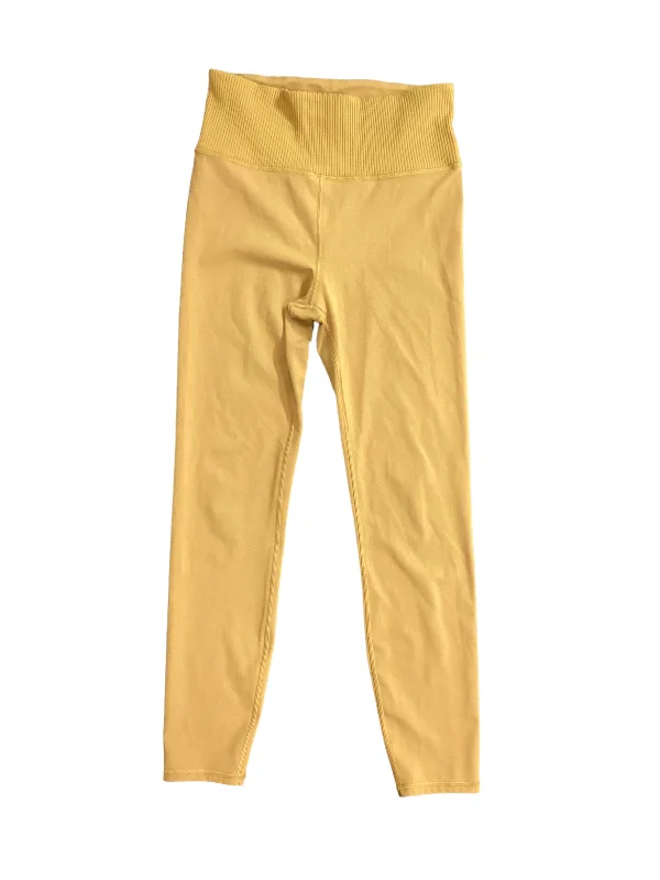 Retro Design Yellow Athletic Leggings Vuori, Size M