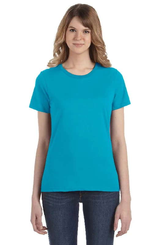Weekend Comfort Gildan Womens Short Sleeve Crewneck T-Shirt - Caribbean Blue