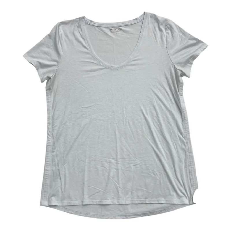 Relaxed And Casual Athletic Top Short Sleeve By Athleta In Blue, Size: L