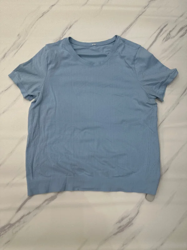 Cozy Vibes Athletic Top Short Sleeve By Athleta In Blue, Size: L