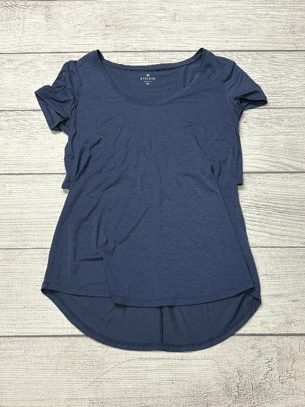 High-end Sense Athletic Top Short Sleeve By Athleta In Blue, Size: Xs