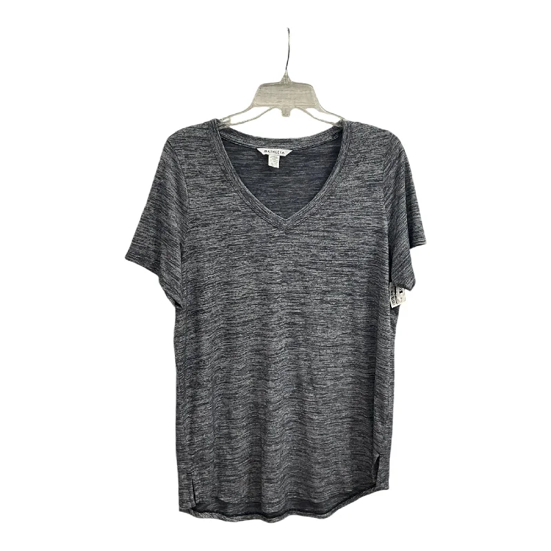 Leisure Sports Athletic Top Short Sleeve By Athleta In Grey, Size: Xl