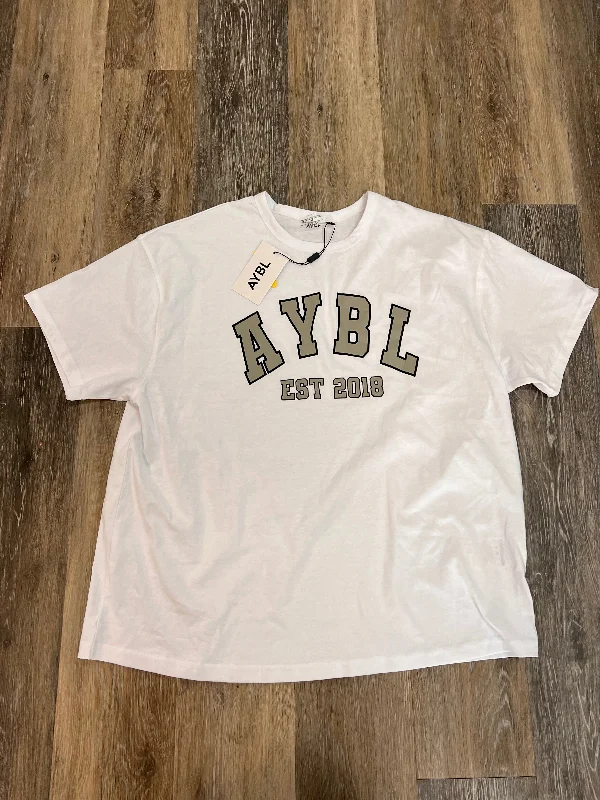 Trendy Comfort Athletic Top Short Sleeve By AYBL In White, Size: Xl
