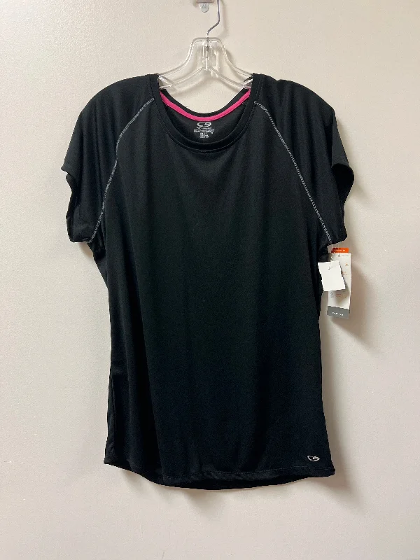 Light Layers Athletic Top Short Sleeve By Champion In Black, Size: 2x