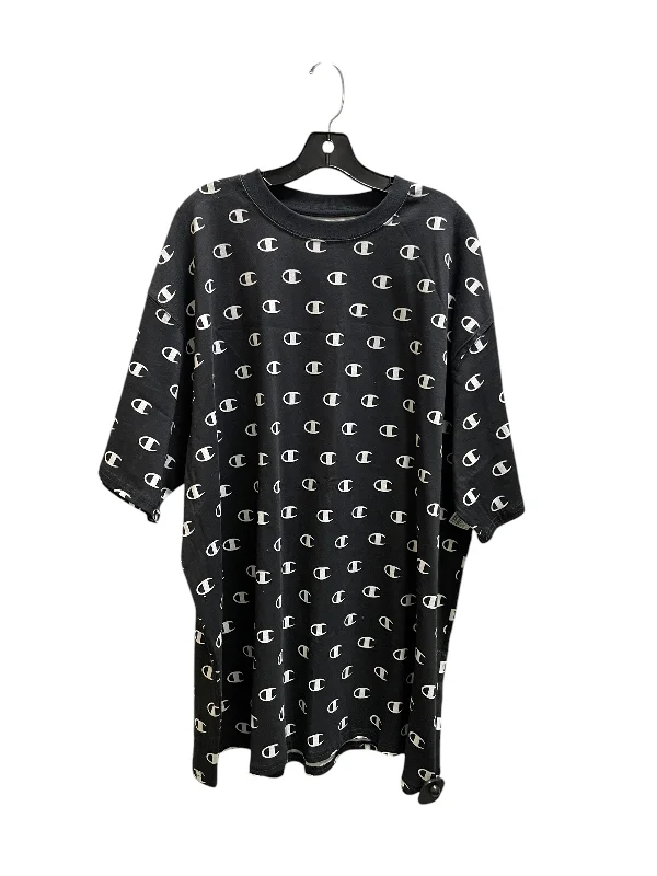 Soft Relaxation Wear Athletic Top Short Sleeve By Champion In Black, Size: 2x