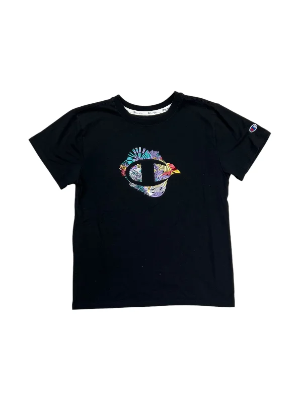Modern Tailoring Athletic Top Short Sleeve By Champion In Black, Size: S