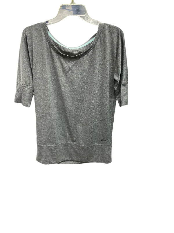 Short Design Athletic Top Short Sleeve By Champion In Grey, Size: Petite   S