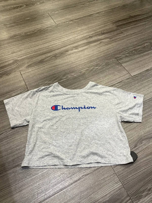 Design Must-have Athletic Top Short Sleeve By Champion In Grey, Size: S