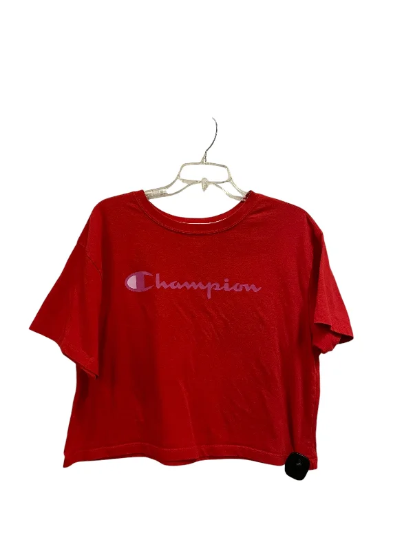 Sports And Leisure Athletic Top Short Sleeve By Champion In Red, Size: L