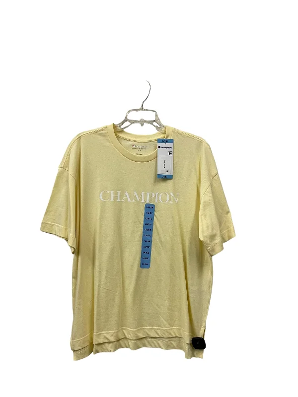 Dressing Tips Athletic Top Short Sleeve By Champion In Yellow, Size: L