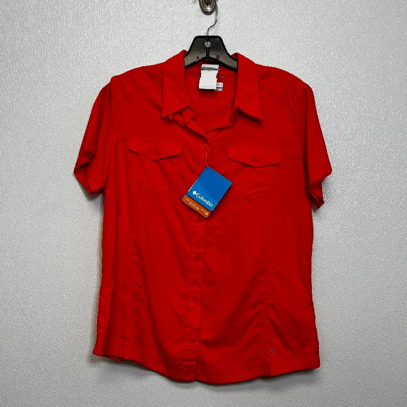 Denim Design Athletic Top Short Sleeve By Columbia In Coral, Size: M