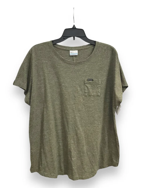 Classic Color Athletic Top Short Sleeve By Columbia In Green, Size: 2x