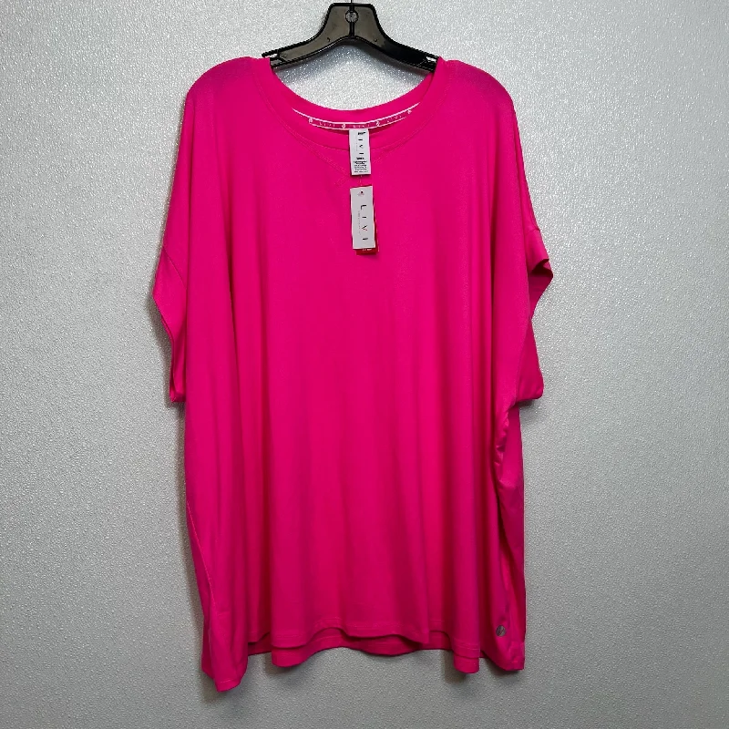 Carefree Athletic Top Short Sleeve By Lane Bryant In Hot Pink, Size: Xxxl