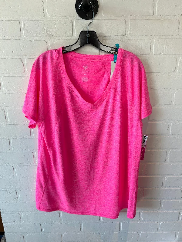 Chic Comfort Athletic Top Short Sleeve By Livi Active In Pink, Size: 1x