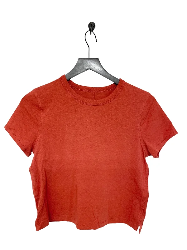 Comfortable Design Athletic Top Short Sleeve By Lululemon In Orange, Size: 0
