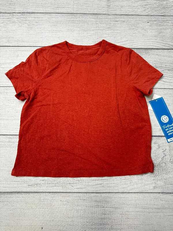 Soft Tops Athletic Top Short Sleeve By Lululemon In Orange, Size: S