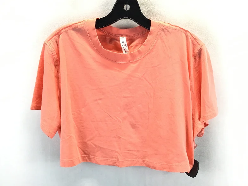 Warm Layers Athletic Top Short Sleeve By Lululemon In Orange, Size: S