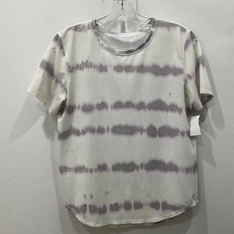 Versatile Casuals Athletic Top Short Sleeve By Lululemon In Tie Dye Print, Size: 4
