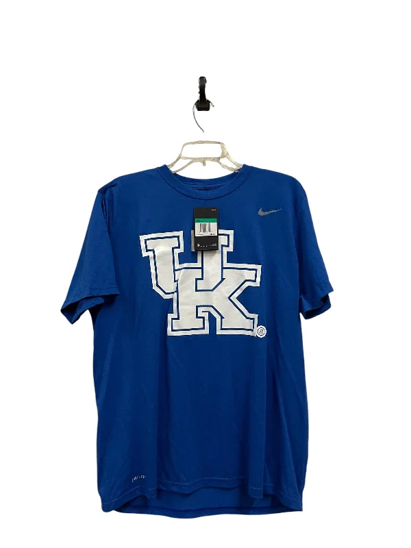 Fashionable Items Athletic Top Short Sleeve By Nike Apparel In Blue, Size: Xl