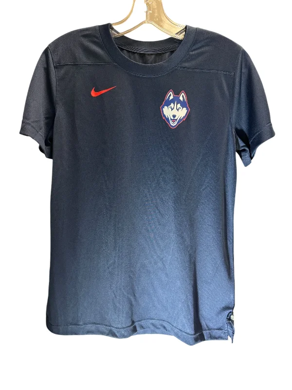 Windbreaker fashion Athletic Top Short Sleeve By Nike Apparel In Navy, Size: S