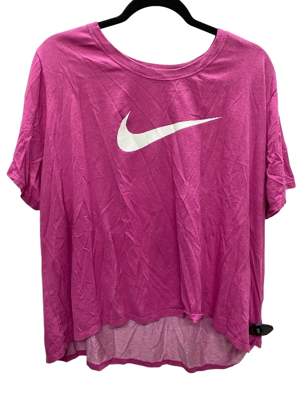 Cool Style Athletic Top Short Sleeve By Nike Apparel In Pink, Size: 3x
