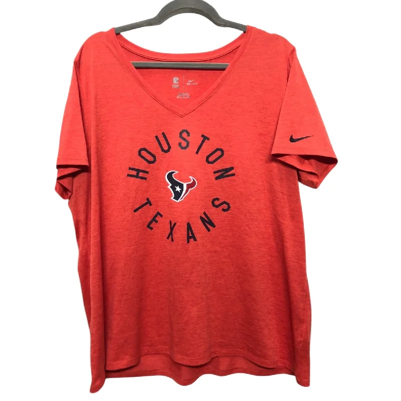 Fashion Elements Athletic Top Short Sleeve By Nike Apparel In Red, Size: 1x