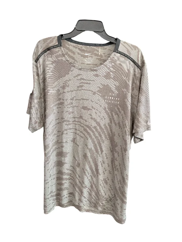 Chic Lounge Athletic Top Short Sleeve By Nike In Brown, Size: Xxl