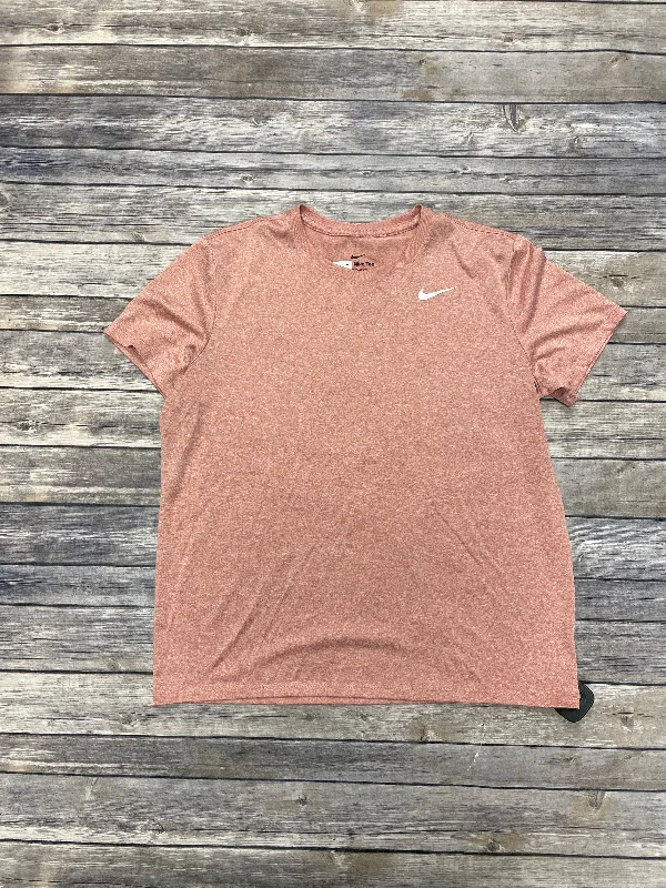 Comfortable down Athletic Top Short Sleeve By Nike In Mauve, Size: L