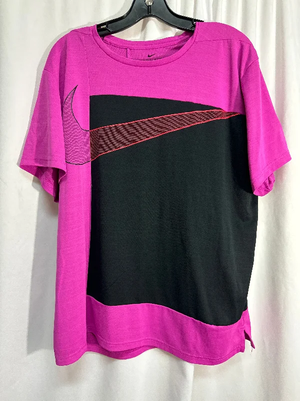 Ethnic Style Athletic Top Short Sleeve By Nike In Pink, Size: Xl