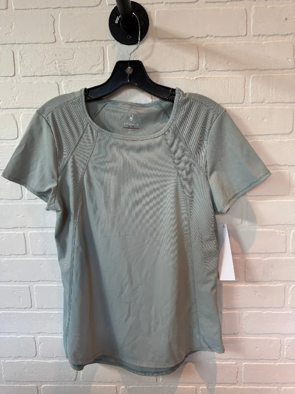 Cool Summer Athletic Top Short Sleeve By Spyder In Green, Size: M