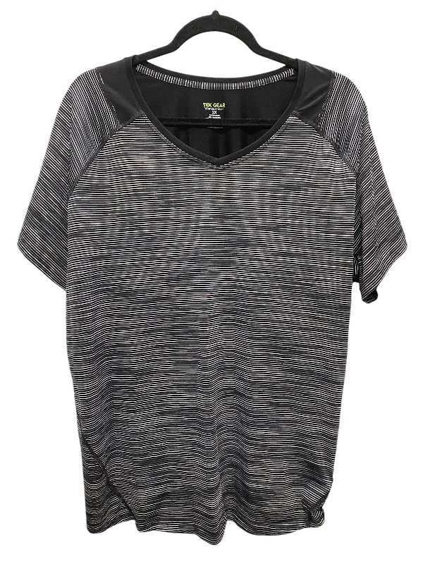 Exquisite Tailoring Athletic Top Short Sleeve By Tek Gear In Grey, Size: 2x