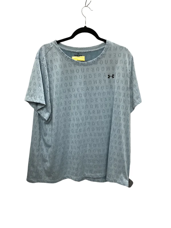 Light Fit Athletic Top Short Sleeve By Under Armour In Blue, Size: 2x
