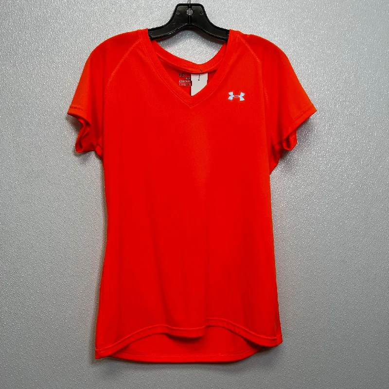 Trendy Items Athletic Top Short Sleeve By Under Armour In Orange, Size: M