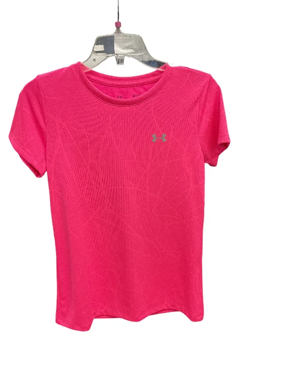 Warm Atmosphere Athletic Top Short Sleeve By Under Armour In Pink, Size: S