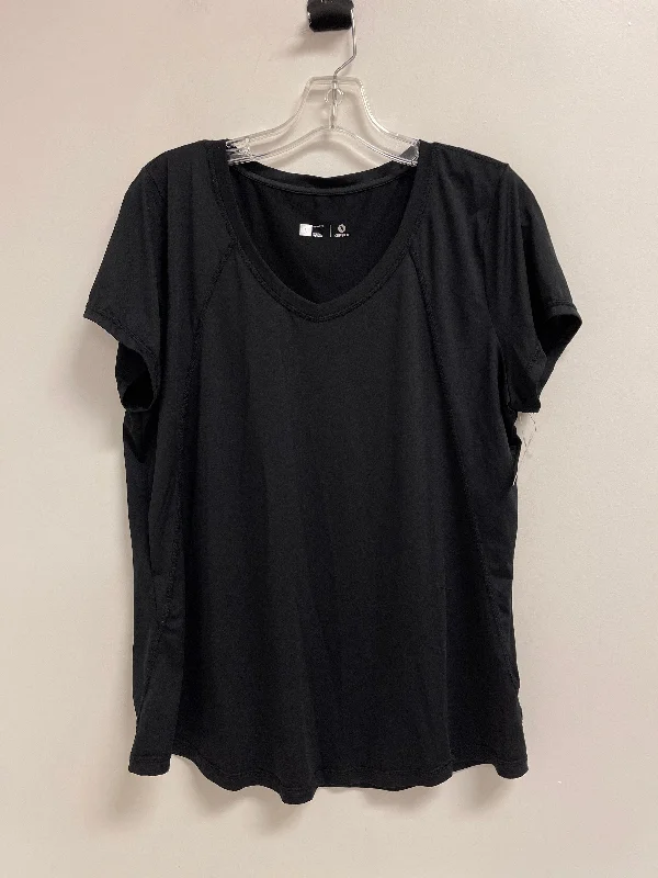 Celebrity Style Athletic Top Short Sleeve By Xersion In Black, Size: L