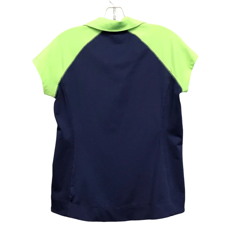 Lounge Chic Athletic Top Ss By JOFIT In Blue & Green, Size:M