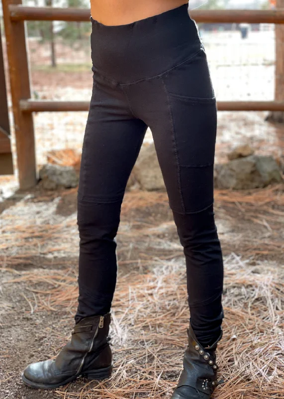 Elegant Outline Bamboo Fleece Pocket Leggings