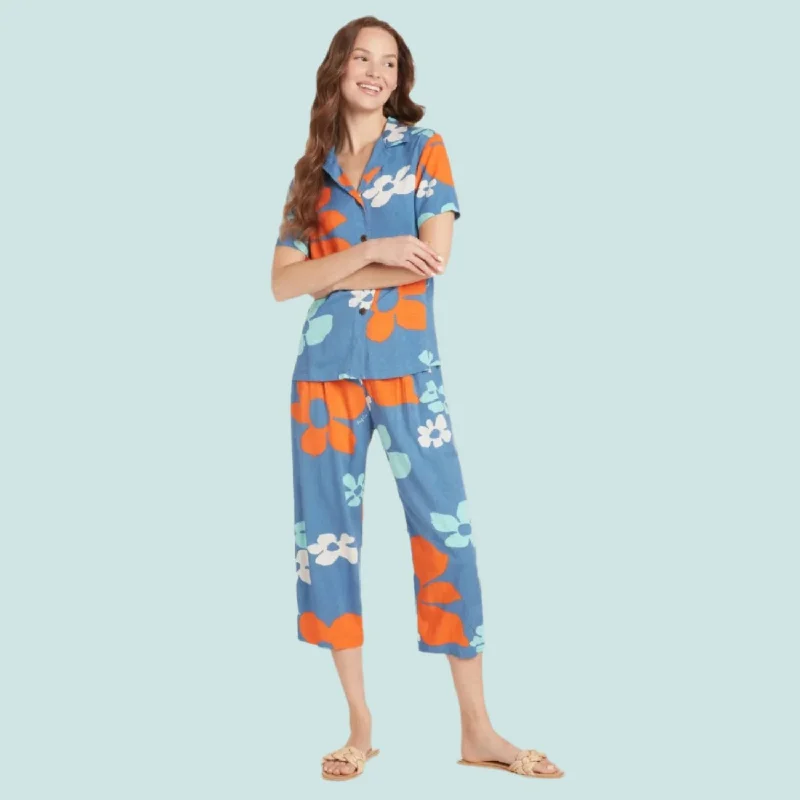Goddess Style Beach Pant - Tradewinds Retro Blue