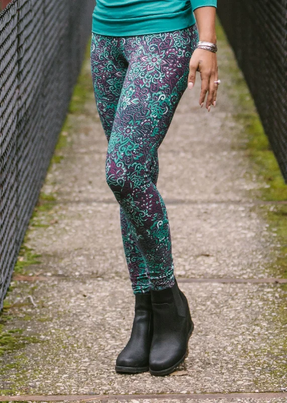 Energy Wear Victoria Leggings - Teal/Maroon