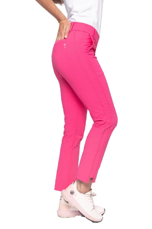 Cozy Lounge Wear Hot Pink Stretch Ankle Pant
