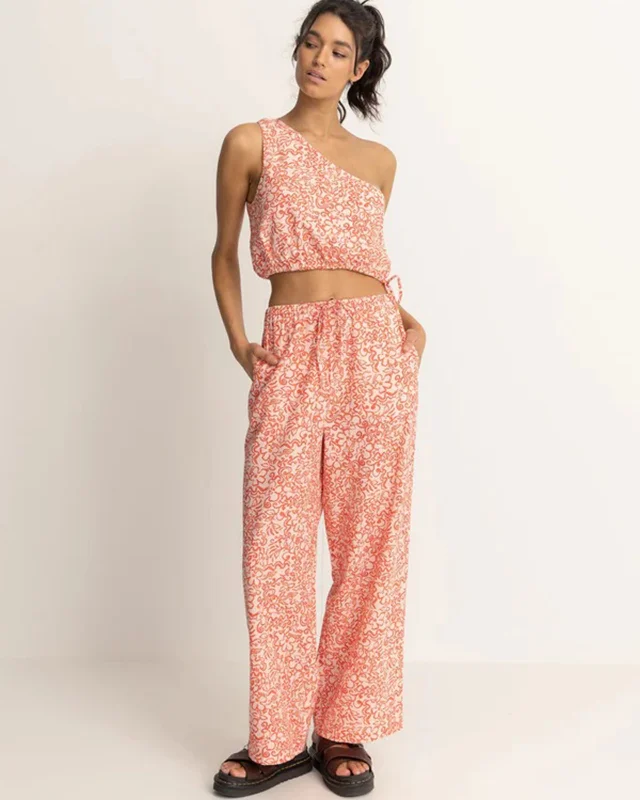 Elegant Style Islander Floral Drawstring Pants