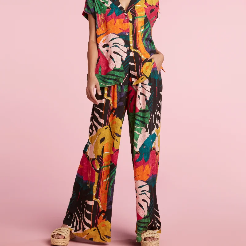Luxury Temperament Long Wide Leg Pants - Fern Grotto