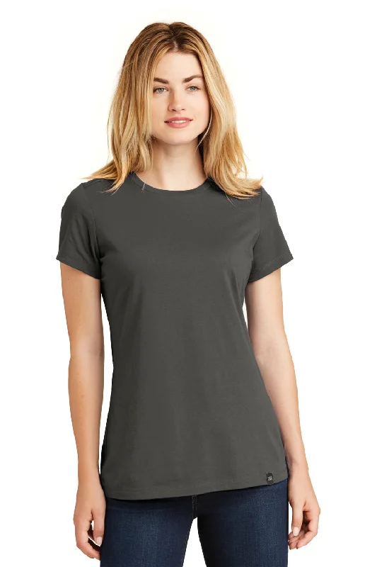 Knitted Design New Era Womens Heritage Short Sleeve Crewneck T-Shirt - Graphite Grey - Closeout Knitted Design New Era Womens Heritage Short Sleeve Crewneck T-Shirt - Graphite Grey - Closeout