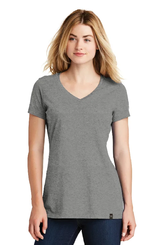 Soft Comfort New Era Womens Heritage Short Sleeve V-Neck T-Shirt - Heather Shadow Grey Soft Comfort New Era Womens Heritage Short Sleeve V-Neck T-Shirt - Heather Shadow Grey
