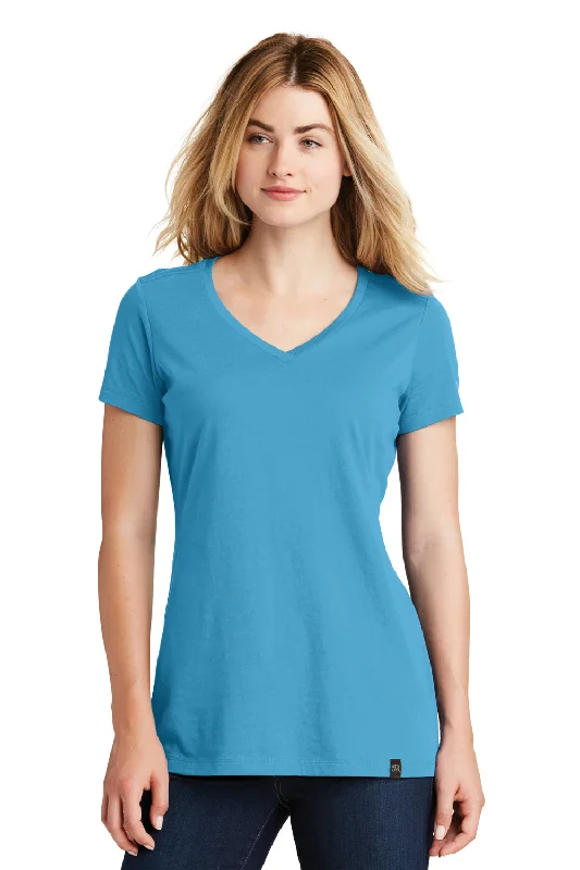 Layered Comfort New Era Womens Heritage Short Sleeve V-Neck T-Shirt - Sky Blue